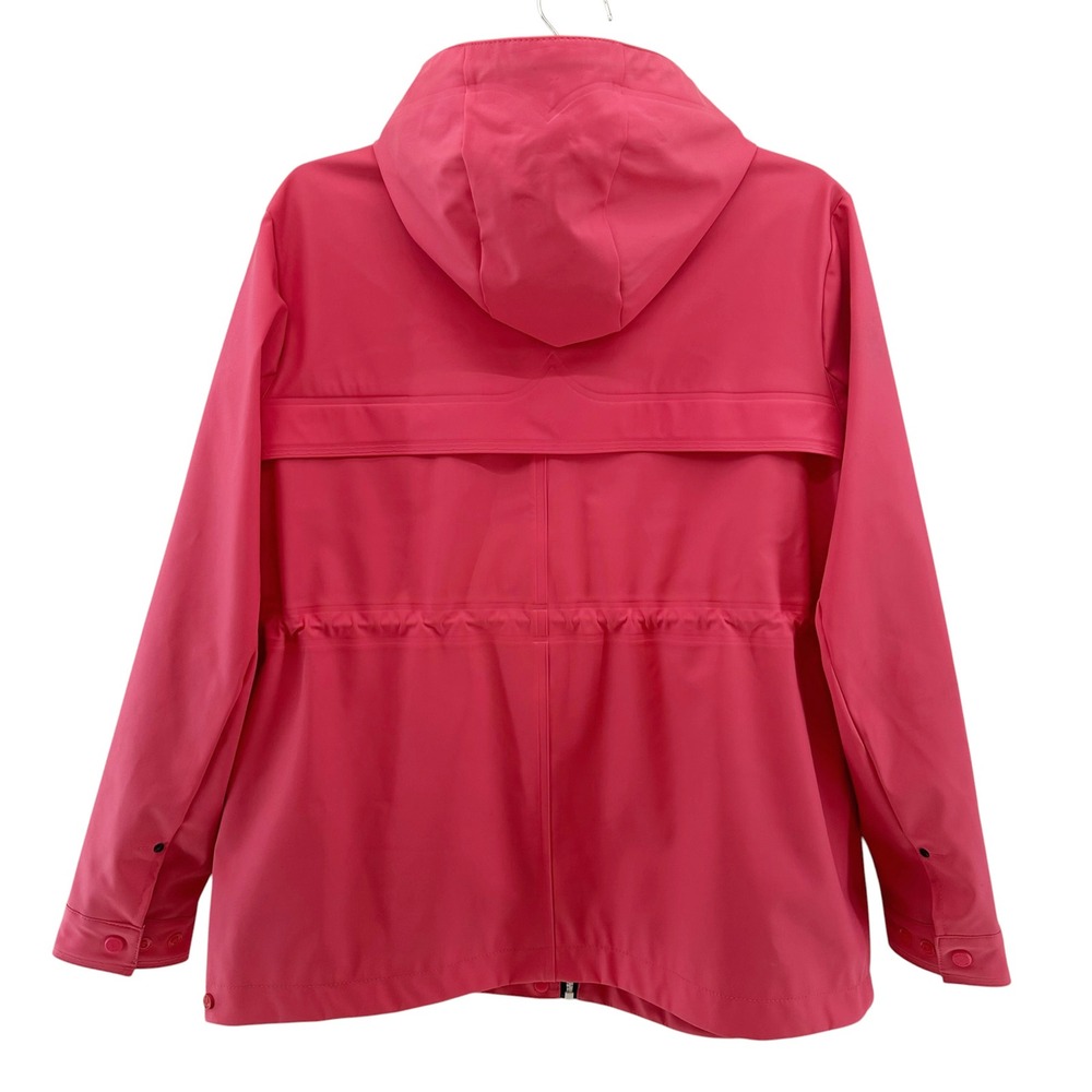 HUNTER Waterproof Rubberized Hooded Rain Jacket • Medium • coral pink chic - Picture 4 of 10